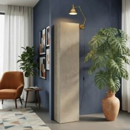 garneroarredamenti Colonna a terra 55x186h cm multiuso 1 anta reversibile tortora Sunset