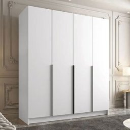 garneroarredamenti Armadio 200x215h cm 4 ante moderno bianco nero Glammy 4