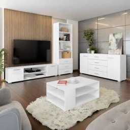 garneroarredamenti Set mobili soggiorno completo design moderno bianco Pastello