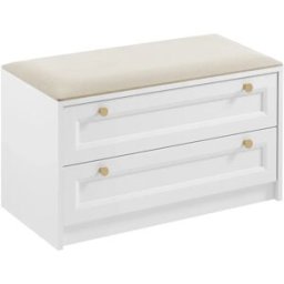 garneroarredamenti Cassapanca shabby 90x52h cm con seduta 2 cassetti bianco Shubo