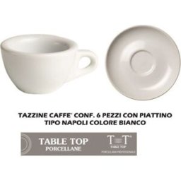 table top Tab1196-6 Tazzine Caffe' Confezione 6 Pezzi Con Piatto Cc 0,6 Napoli - Tab1196-6