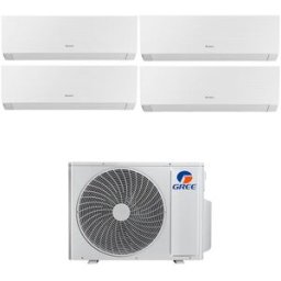 Gree Condizionatore Quadri Split Con Inverter Da 9000+9000+9000+12000 Clivia White Wifi In A++ Con R32 Gwhd(42)Nk6oo