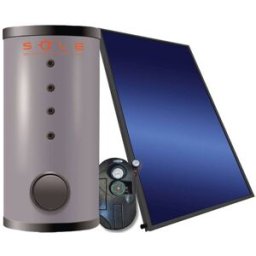 Sole Pannello Solare Termico 200 Lt Circolazione Forzata Da 2.64 Mq Per Tetto Piano E A Falde