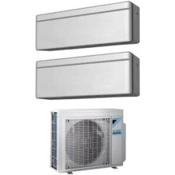 Daikin Condizionatore Dual Split Stylish Silver Con Inverter Da 7000+7000 Btu Wifi A+++ R32 2mxm40a
