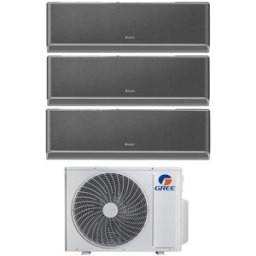 Gree Condizionatore Trial Split Con Inverter Da 9000+9000+12000 Airy Black Wifi In A++ Con R32 Gwhd(21)Nk6oo