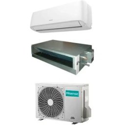 Hisense Condizionatore Con Inverter Dual Split E Canalizzato 9000+9000 Btu Hi Comfort E Adt26ux4rbl8 In A++ 2amw52u4rxc In R32
