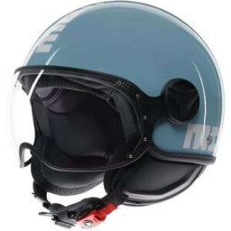 Casco Moto Jet Momo Design FGTR CLASSIC Candy Sky Blu Bianco taglia XL