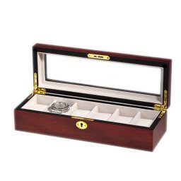 Vetrina 6 orologi in legno ciliegio
