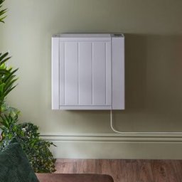 HudsonReed Radiatore Elettrico ad Inerzia con Nucleo in Ceramica Cablato - Bianco - 1000W - 486mm x 495mm - Lex - ECOSO by Hudson Reed