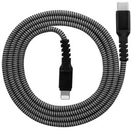 ISY Cavo Lightning IUC-0017 di ricarica a USB-C, certificato MFi, per iPhone, 1 metro, telato, grigio