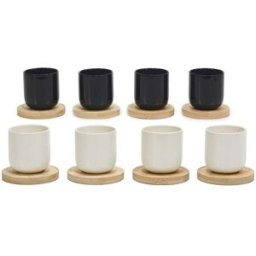 Gusto Casa - Servizio da caffè Set 4 Tazzine con Piattini Bamboo 10,5 cl