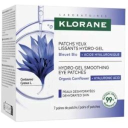 Klorane Fiordalisio BIO - Patch Occhi Hydrogel Leviganti e Idratanti, 7 paia di patch