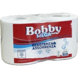 CARTA CELLULOSA BOBBY MEGA 334 strappi (2 ROTOLI)