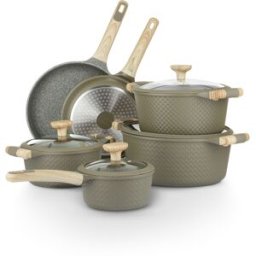 KASANOVA Batteria pentole 10 pezzi Bambù verde