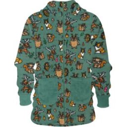 KASANOVA Felpa pile taglia L/XL animali bosco B.Simo