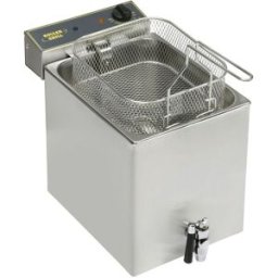 Roller Grill Friggitrice con rubinetto di scarico, 12 litri, dimensioni 350 x 470 x 350 mm (LxPxA) ; 12000 ml, 35x47x35 cm (LxPxH); argento
