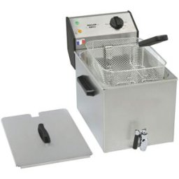 Roller Grill Friggitrice con rubinetto di scarico, con rubinetto di scarico, 8 litri, dimensioni 265 x 450 x 360 mm (LxPxA) ; 8000 ml, 26.5x45x36 cm (LxPxH); argento