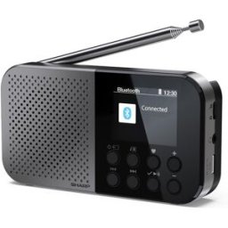 Sharp Dr-P520(Gy) Radio Digitale Portatile Display Lcd Bluetooth Lettore Audio Mono Dab+/fm Doppia Sveglia Grigio