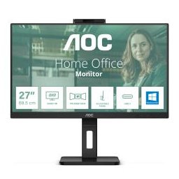 MONITOR AOC LED 27" Wide Q27P3QW IPS 2560x1440 4ms 350cd/mq 20.000.000:1 2x5W MM WEBCAM PIVOT Reg.H 2HDMI DP