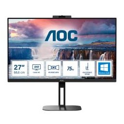 MONITOR AOC LED 27" Wide Q27V5CW/BK IPS 2560x1440 4ms 300cd/mq 20.000.000:1 2x5W MM WEBCAM PIVOT Reg.H HDMI DP USB-C Docking