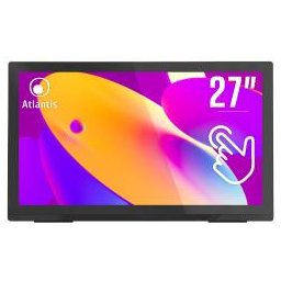 MONITOR ATLANTIS TOUCH LED 27" Wide A05-T27A-VHDM 1920x1080 8ms 1000:1 2x2W MM VGA HDMI DP 10 Tocchi VESA