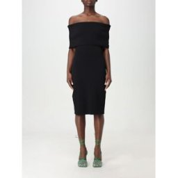 Bottega Veneta Abito con spalle scoperte in nylon testurizzato Nero Taglia 40