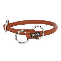 KERBL CANE COLLARE A STRANGOLO ROMA IN CUOIO 8 MM x 50 CM COGNAC
