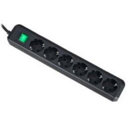 Brennenstuhl Eco-L 6 Way Split Sw 3m BK nero