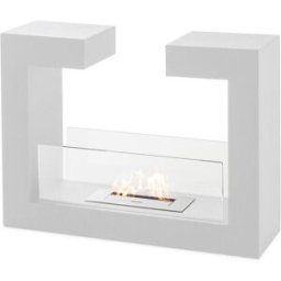 E-Stylo Biocamino da terra di design, caratterizzato da una forma a staffa stilizzata che lo rende un vero elemento d'arredo per ambienti moderni e contemporanei, 25cm X 78cm H. 58cm Aosom Italy