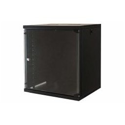 RACK LINK 19'' ARMADIO 12 UNITA' DA MURO PER RETI (A)620 x (L)540 x (P)450 mm ASSEMBLATO PORTA VETRO COLORE NERO - LK1912UN