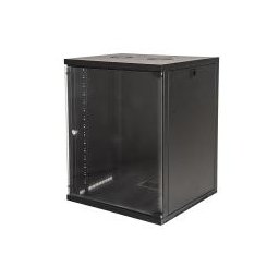 RACK LINK 19'' ARMADIO 15 UNITA' DA MURO PER RETI (A)750x(L)540x(P)600mm ASSEMBLATO COLORE NERO- LK1915U66N