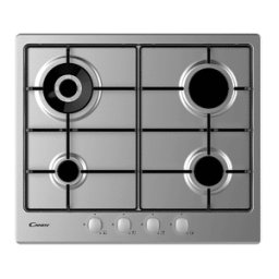 Candy CHW6BR4WX PIANO COTTURA GAS, 4 zone di cottura, dimensioni: L 59,5 cm, P 51 piano in Acciaio inossidabile, Inox