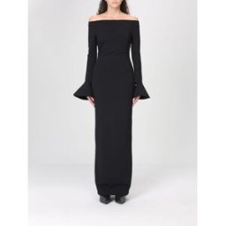 Solace London Abito lungo in crêpe Nero Taglia 10