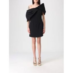 Solace London Abito monospalla in crêpe Nero Taglia 6