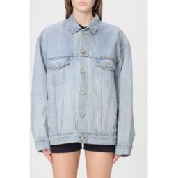 Balenciaga Giacca di jeans con logo Blue Taglia S