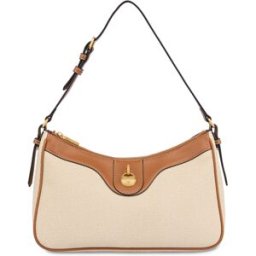 Small Shoulder Bag Drop in Canvas BEIGE/AVORIO/CUOIO, one_size, Pollini one_size