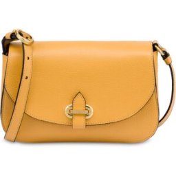 Crossbody Bag Fence in Vitello Bottalato MOSTARDA, one_size, Pollini one_size