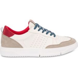 Sneakers Milano In Vitello e Nylon PANNA/SABBIA/PANNA/ROSSO, 39, Pollini 39