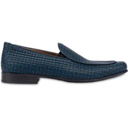 Loafer Summer Light in Vitello stampa Treccia BLU, 42, Pollini 42
