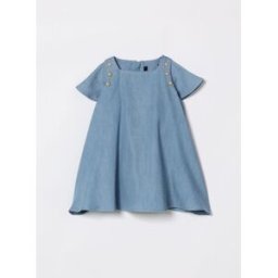 Balmain Abito mini in misto cotone Blue Taglia 24M