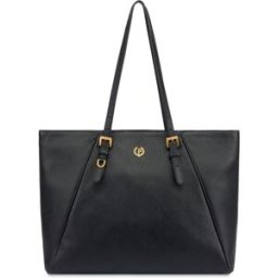 Tote Bag Echos Real Leather NERO, one_size, Pollini one_size