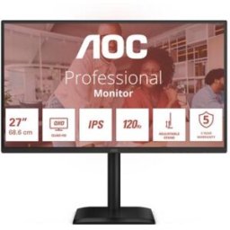 AOC Monitor 27 Led Ips Qhd 16:9 4ms 120hz 350 Cdm, Pivot, Dp/hdmi, Multimediale