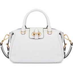 Small Double Handle Bag Fence in Vitello Bottalato AVORIO, one_size, Pollini one_size