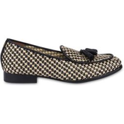 Belgian shoes Viktoria in Rafia BEIGE-NERO/NERO, 36.5, Pollini 36.5