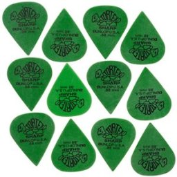 Dunlop Plectrums Tortex Sharp 0,88 12 verde