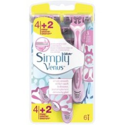 Procter & Gamble Srl Gillette - Simply Venus 4 Pezzi + 2 Gratis, rasoi donna