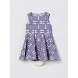 Elisabetta Franchi La Mia Bambina Abito stampato in crêpe Glicine Taglia 12M