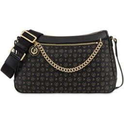 Borsa a tracolla in PVC Heritage Logo Classic NERO/NERO, one_size, Pollini one_size