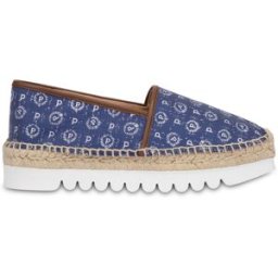 Espadrillas Heritage Denim Jacquard BLU/MARRONE, 40, Pollini 40