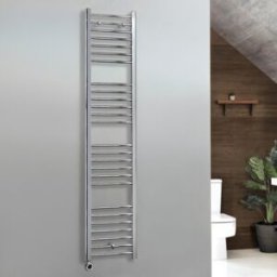 HudsonReed ...Scaldasalviette Elettrico Diritto Cromato - 1800mm x 400mm - con Elemento Termostatico Wi-Fi Cablato - Kent - ECOSO by Hudson Reed